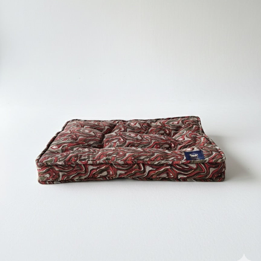 Camo print organic cotton dog bed