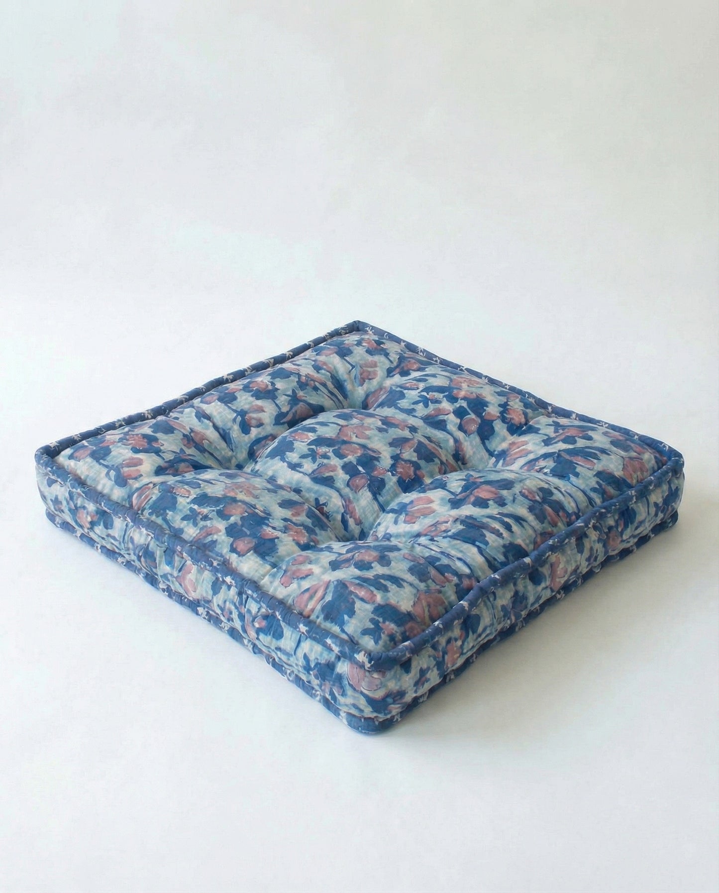 Loretta - Indigo & Light Blue Lattice Floral