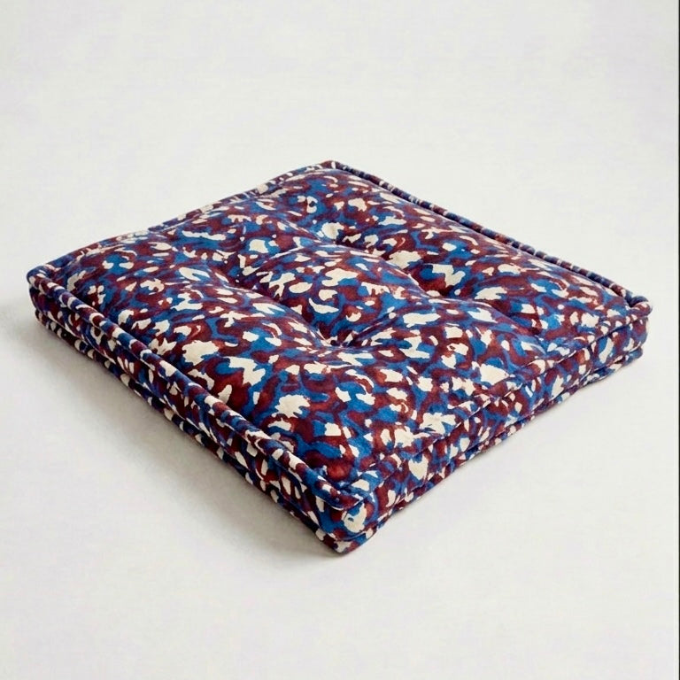 Bobby - Blue and burgundy floral camo block print