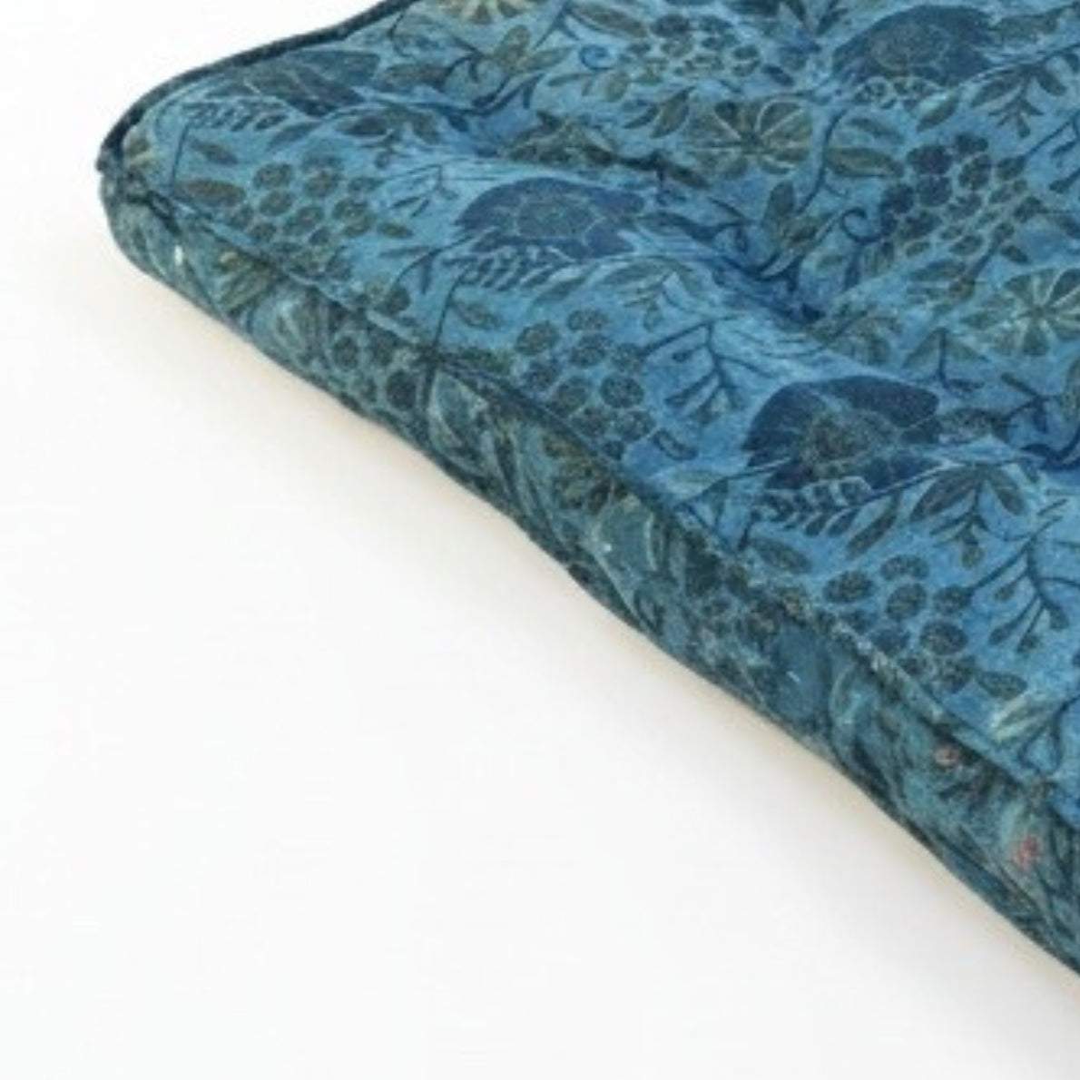 Lucille - Indigo & Cornsilk Blue Floral Cotton Heritage Block Print