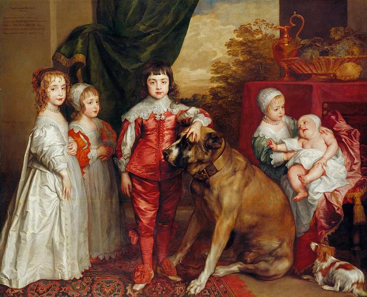5 Eldest Children of Charles I with their companion