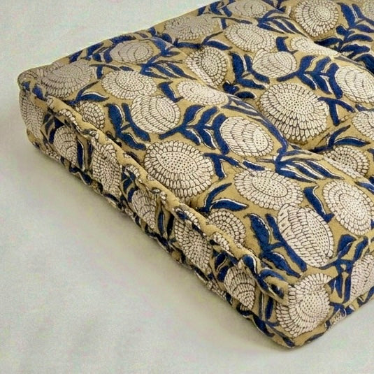 Ginger - Yellow and Blue Block Print