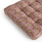 Aunt Sassy - Pink and Beige Floral Vine Block Print Dog Bed