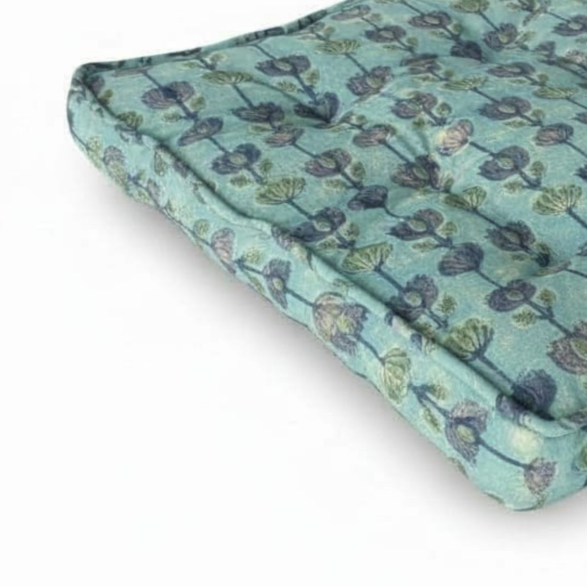 Trudie - Green Floral Block Print