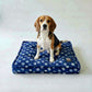Sonu - Blue Multi White Polka Dot Print Dog Bed