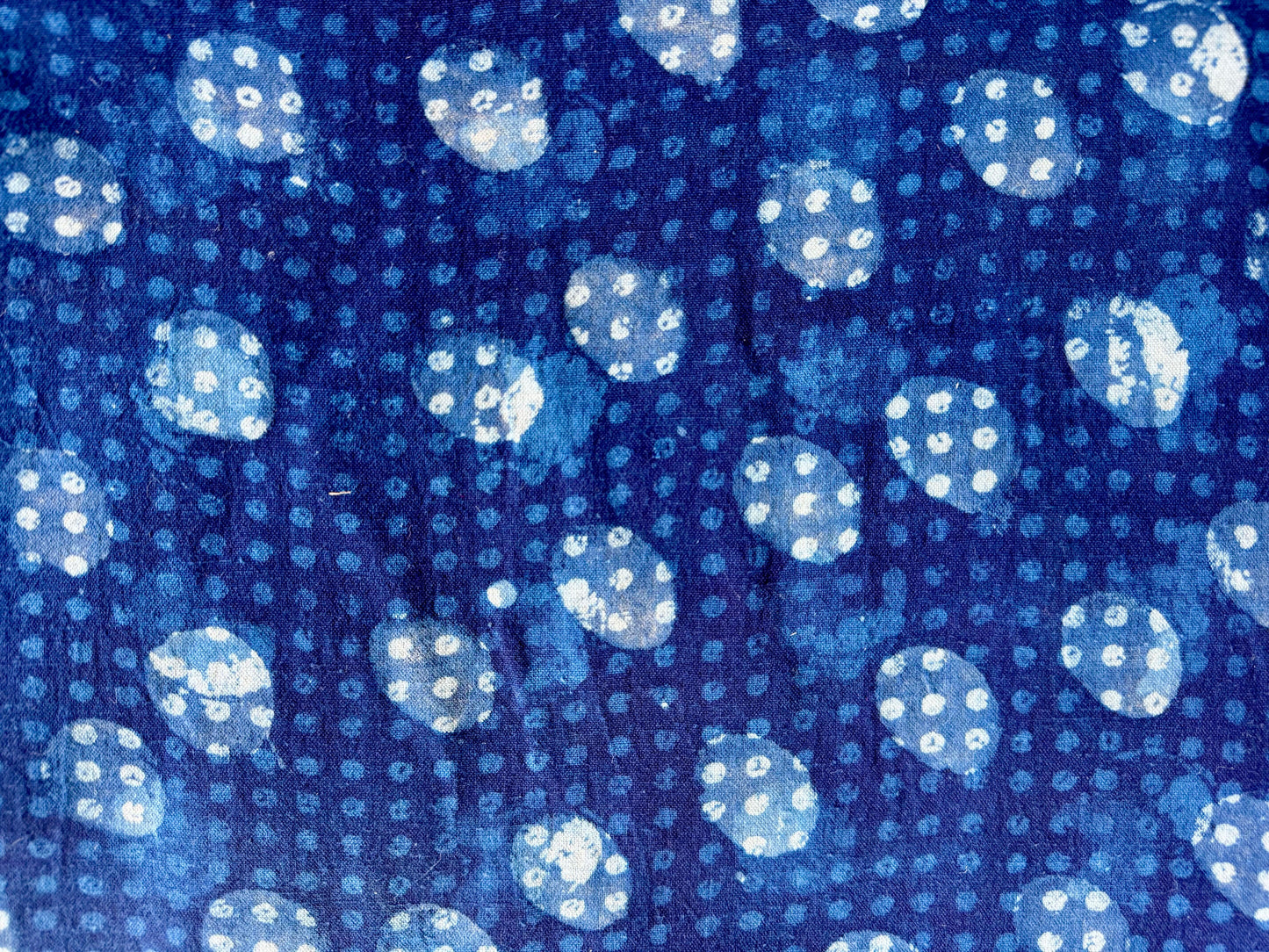 Sonu - Blue Multi White Polka Dot Print Dog Bed