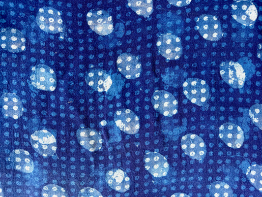 Sonu - Blue Multi White Polka Dot Print Dog Bed