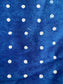 Blue fabric with white polka dots