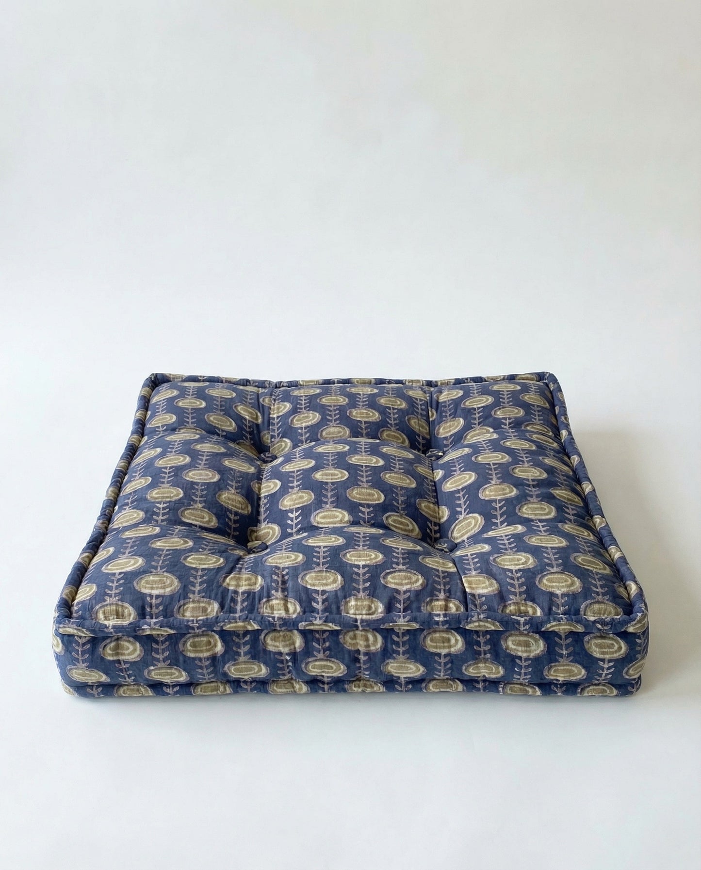 Grey and Beige Mod Block Print Dog Bed