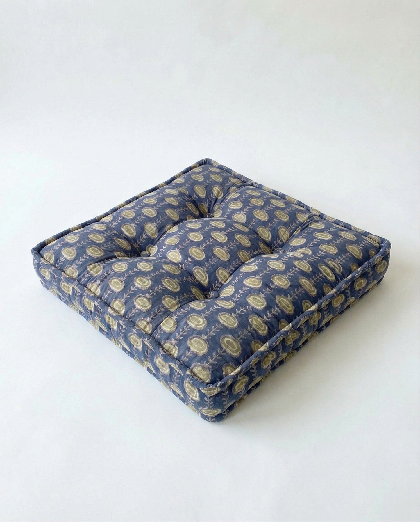 Grey and Beige Mod Block Print Pet Bed