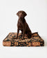 Margaret - Brown, Pink and Yellow Floral Block Print Dog Bed