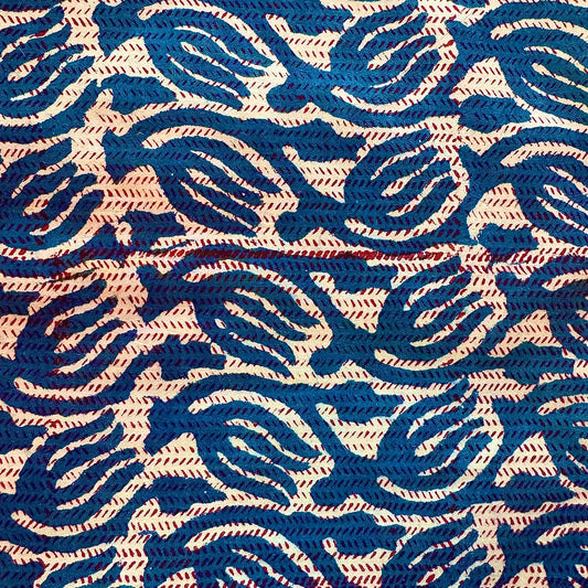 Franny - Blue and Burgundy Floral Vine Print