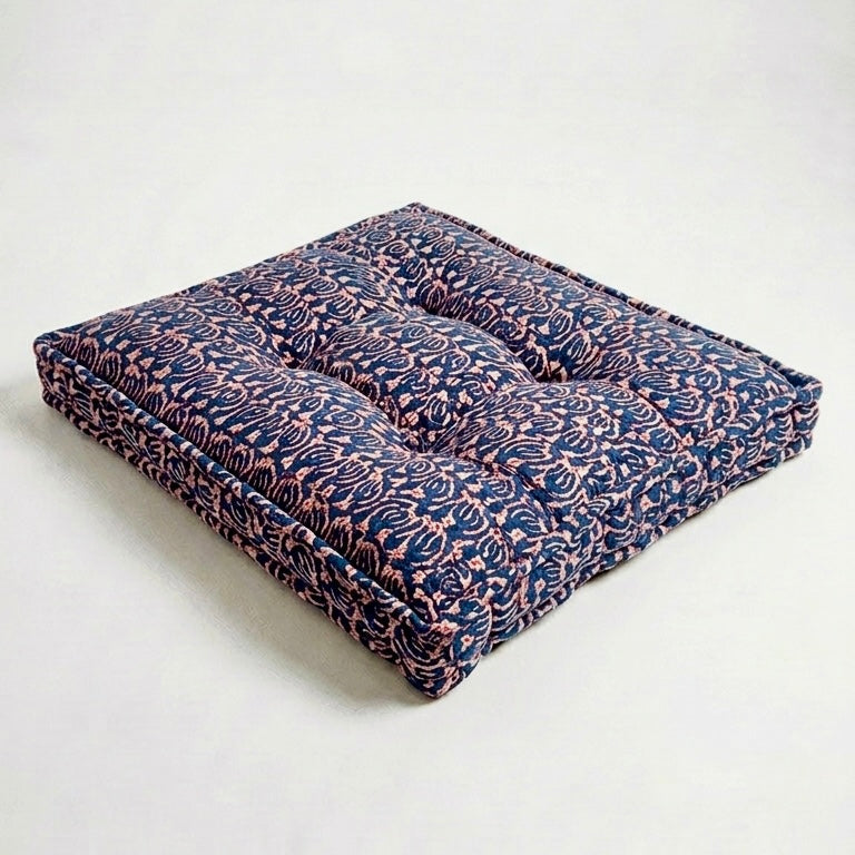 Franny - Blue and burgundy floral vine print