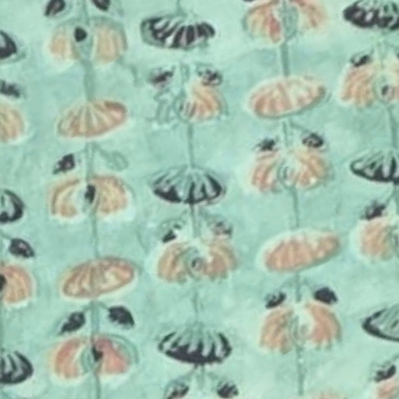 Lala - Mint Green Floral Vine Print