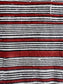 Striped fabric with red, black, and white horizontal lines