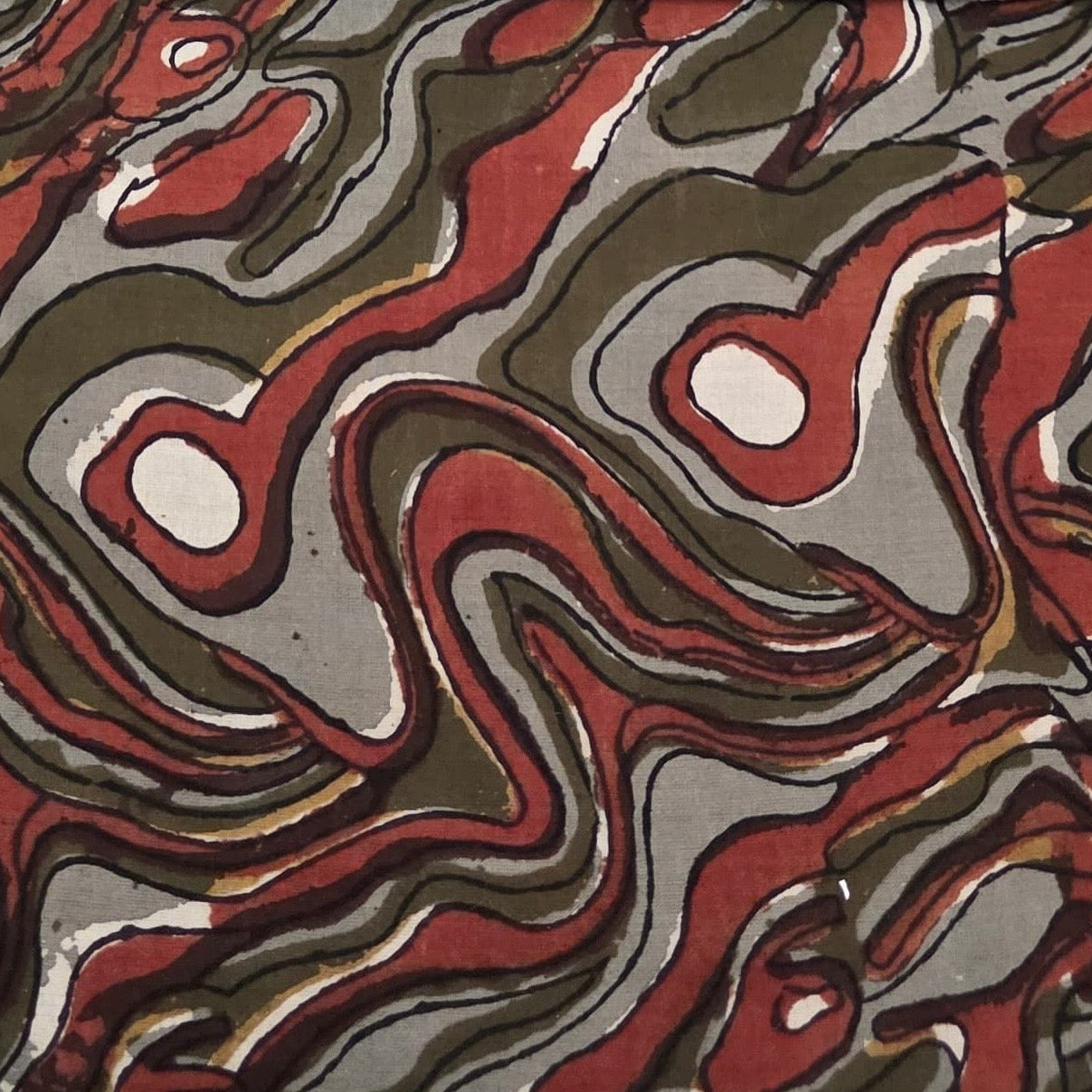 Oliv Burgundy Khaki Camo Print Cotton Dog Bed