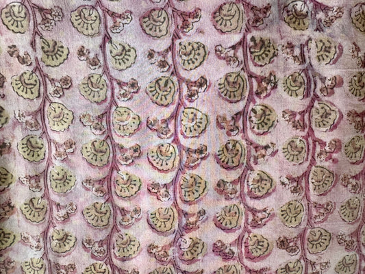 Pink Floral Blockprint Fabric
