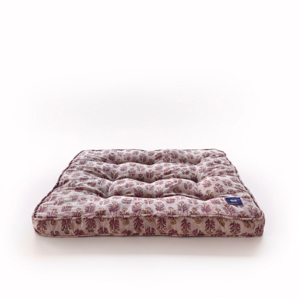 Pink floral Organic sustainable luxury dog bed