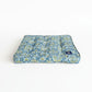 Blue and green artisanal floral handcrafted dog bed made in Jaipur and Brooklyn