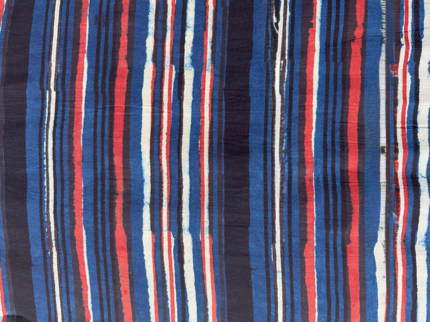 Red white and blue striped organic cotton luxury dog bed