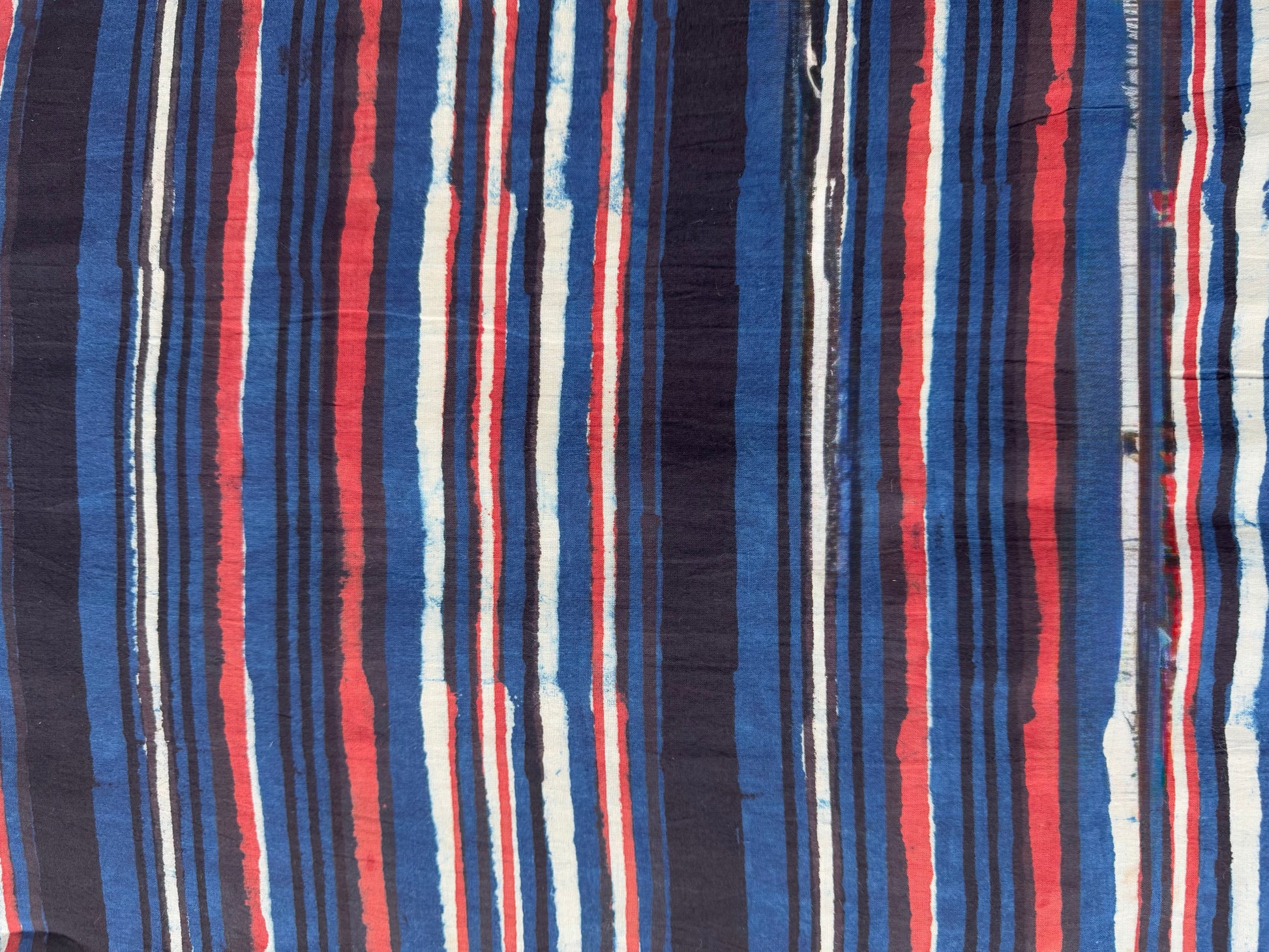 Red white and blue striped organic cotton luxury dog bed