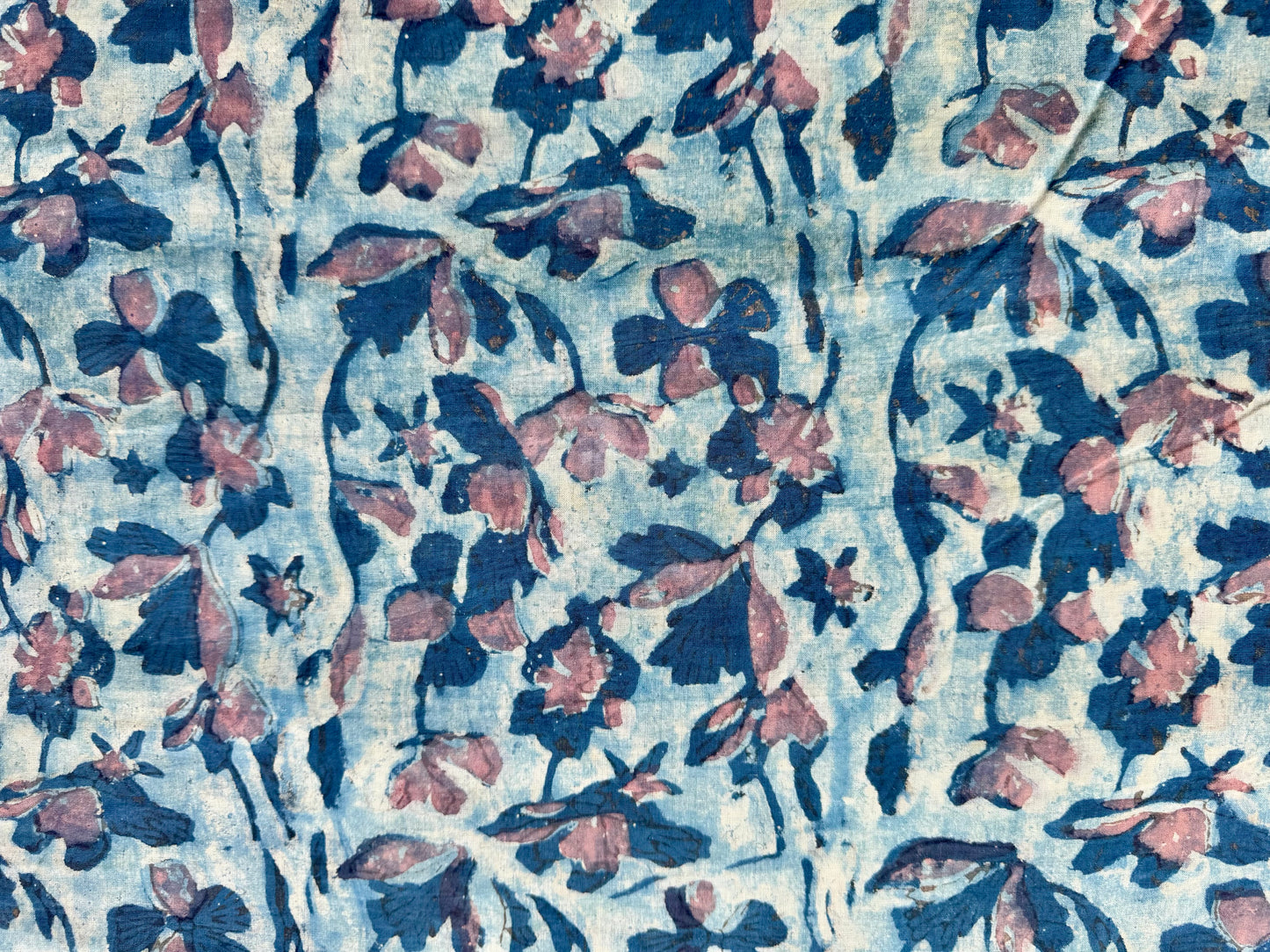 Blue floral organic luxury dog bed made in India and the USA 