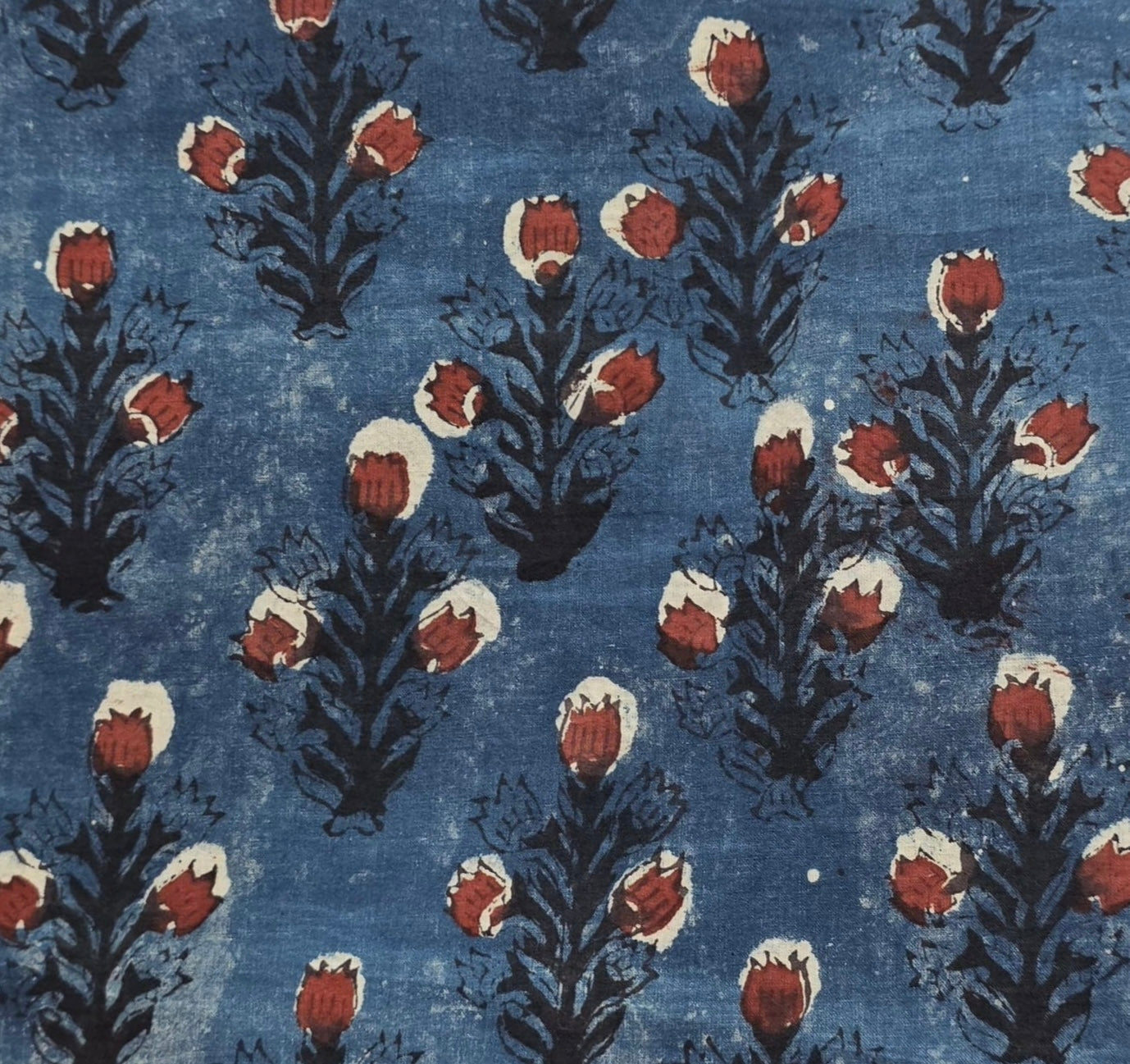 Raja Doggo Blue and pink floral organic cotton luxury dog bed