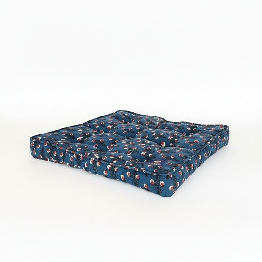 Blue pink and white heritage luxury pet cushion