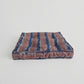 Blue, red, white striped heritage cotton dog bed made in Jaipur and Brooklyn