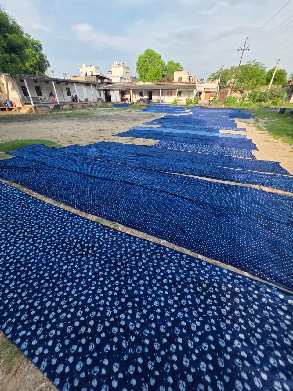 Raja Doggo Indigo Heritage Blockprintied Organic Cotton Dog Bed 