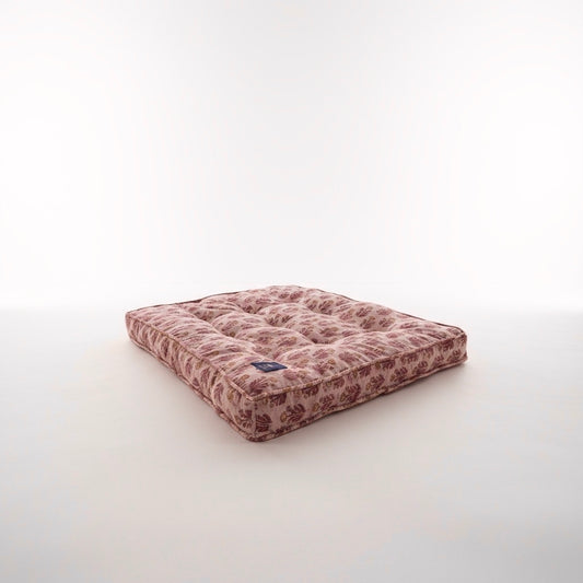 Raja Doggo Pink Floral Block-Printed Luxury Pet Cushion