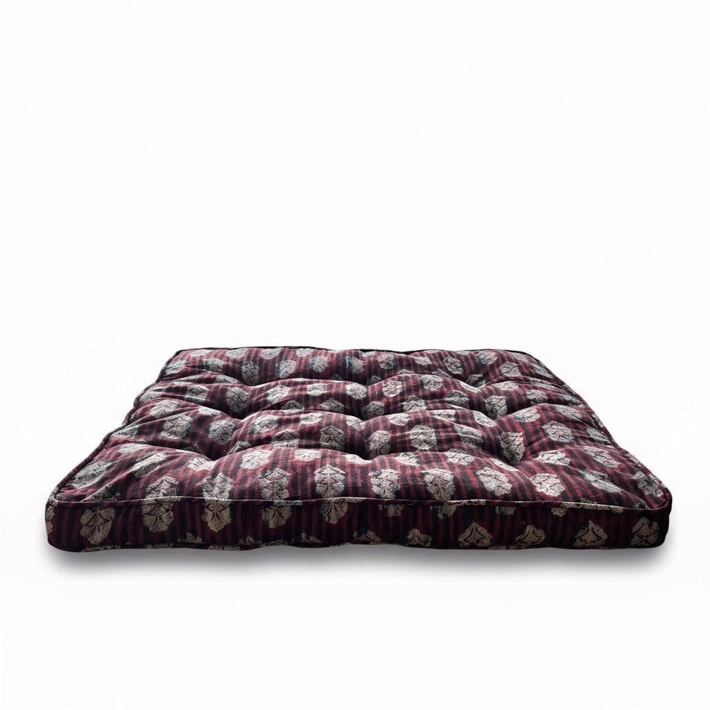 Red black white handcrafted luxury dog bed