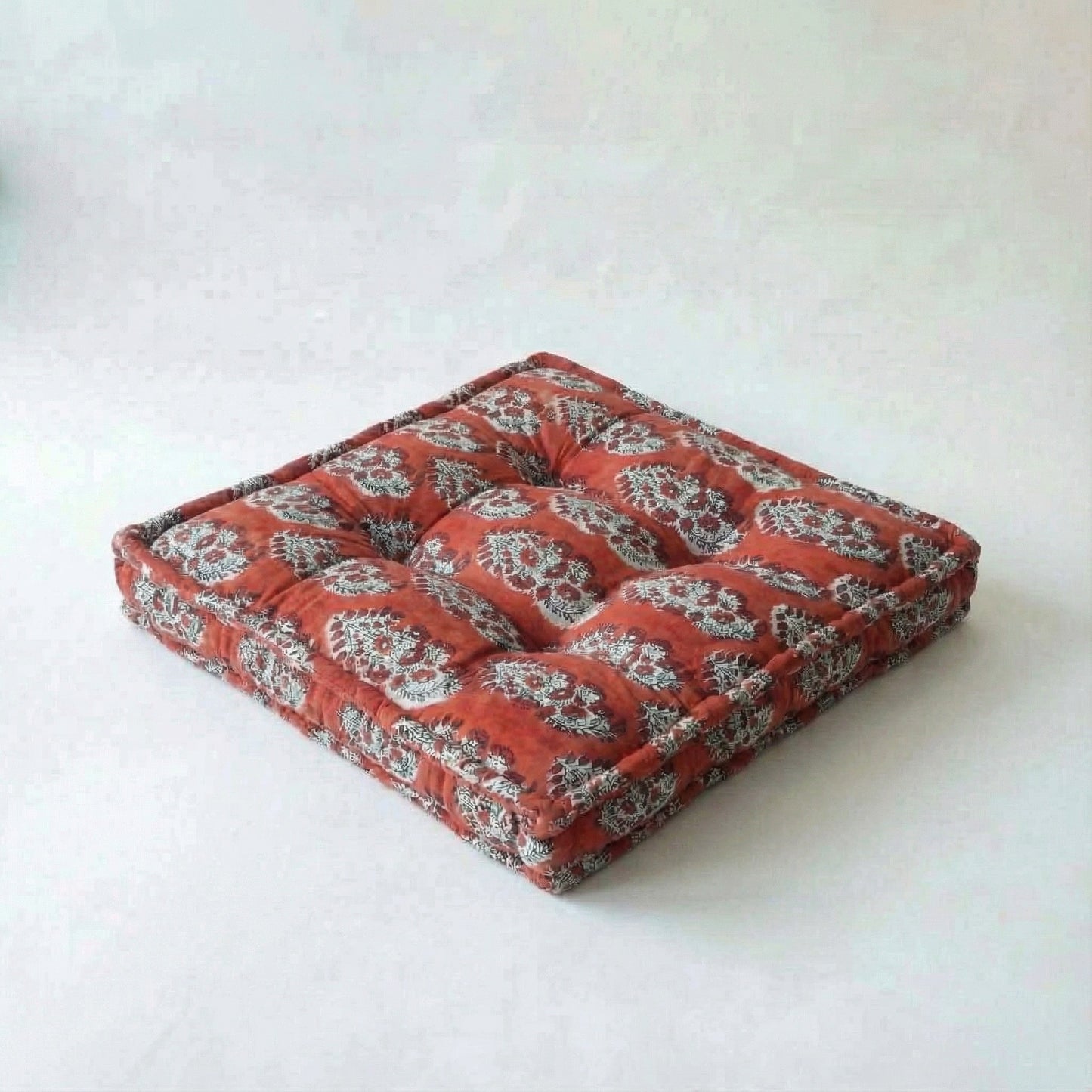 Red Floral Organic Cotton Dog Bed