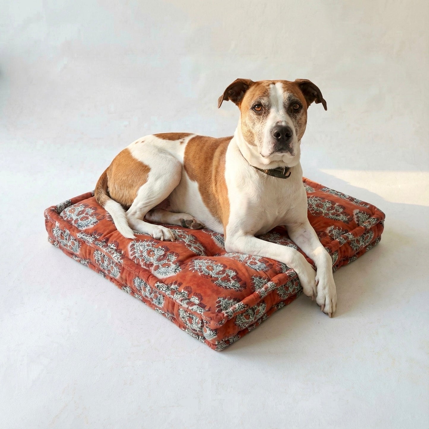 Red Floral Organic Cotton Pet Bed 