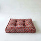 Red Small Floral Block Print Dog Bed
